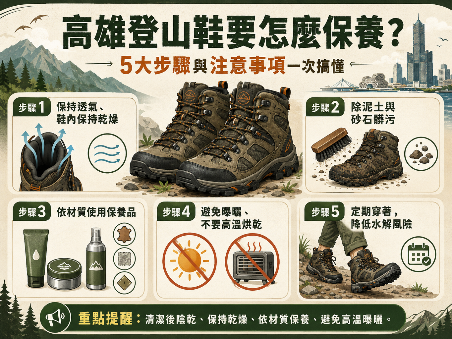 高雄登山鞋保養步驟