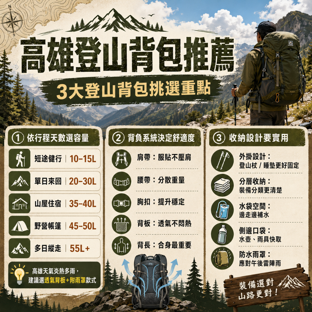 高雄登山背包推薦-登山背包選擇