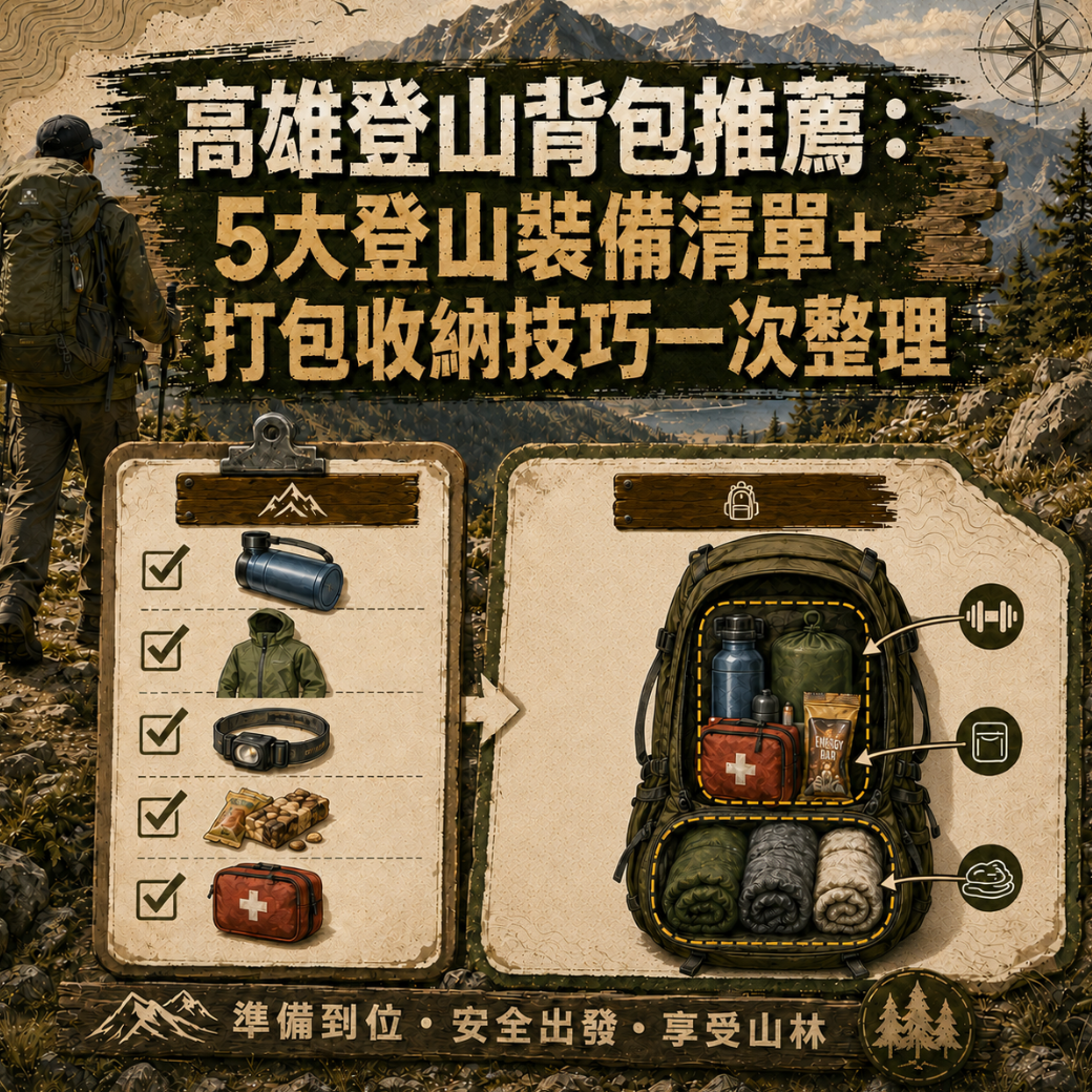 高雄登山背包推薦：5大登山裝備清單+打包收納技巧一次整理