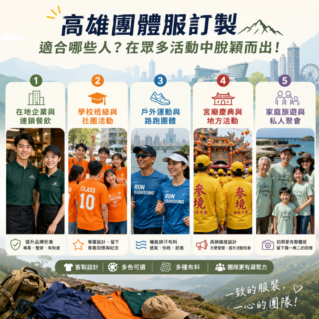 高雄團體服訂製適合哪些人-團體服訂製客群