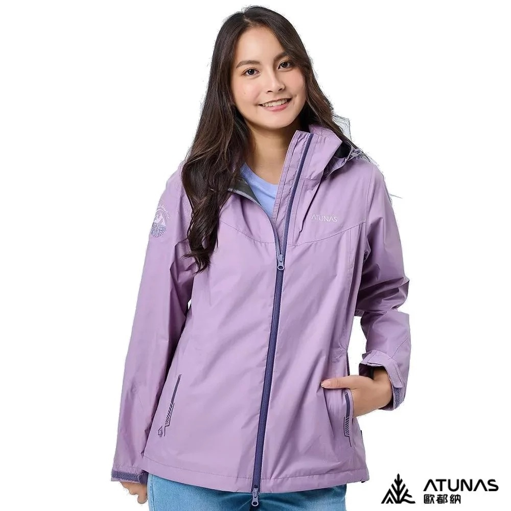 歐都納ATUNAS 女款縱橫戶外GORE-TEX單件式外套-L粉紫 A1GTBB06W 防水透氣 防風 輕量