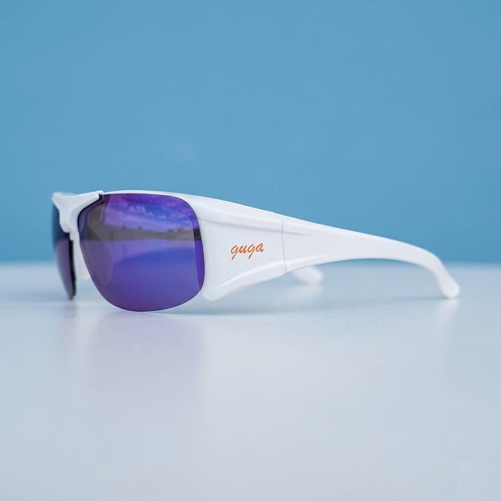 上掀式偏光太陽眼鏡 套鏡 可搭配近視眼鏡 亮白/藍水