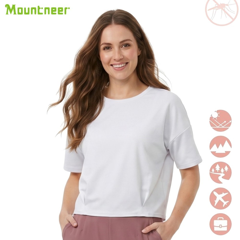 山林 MOUNTNEER 女防蚊透氣排汗短版衣 51P66-06 防蚊 抗UV 吸排 透氣 喜樂屋戶外