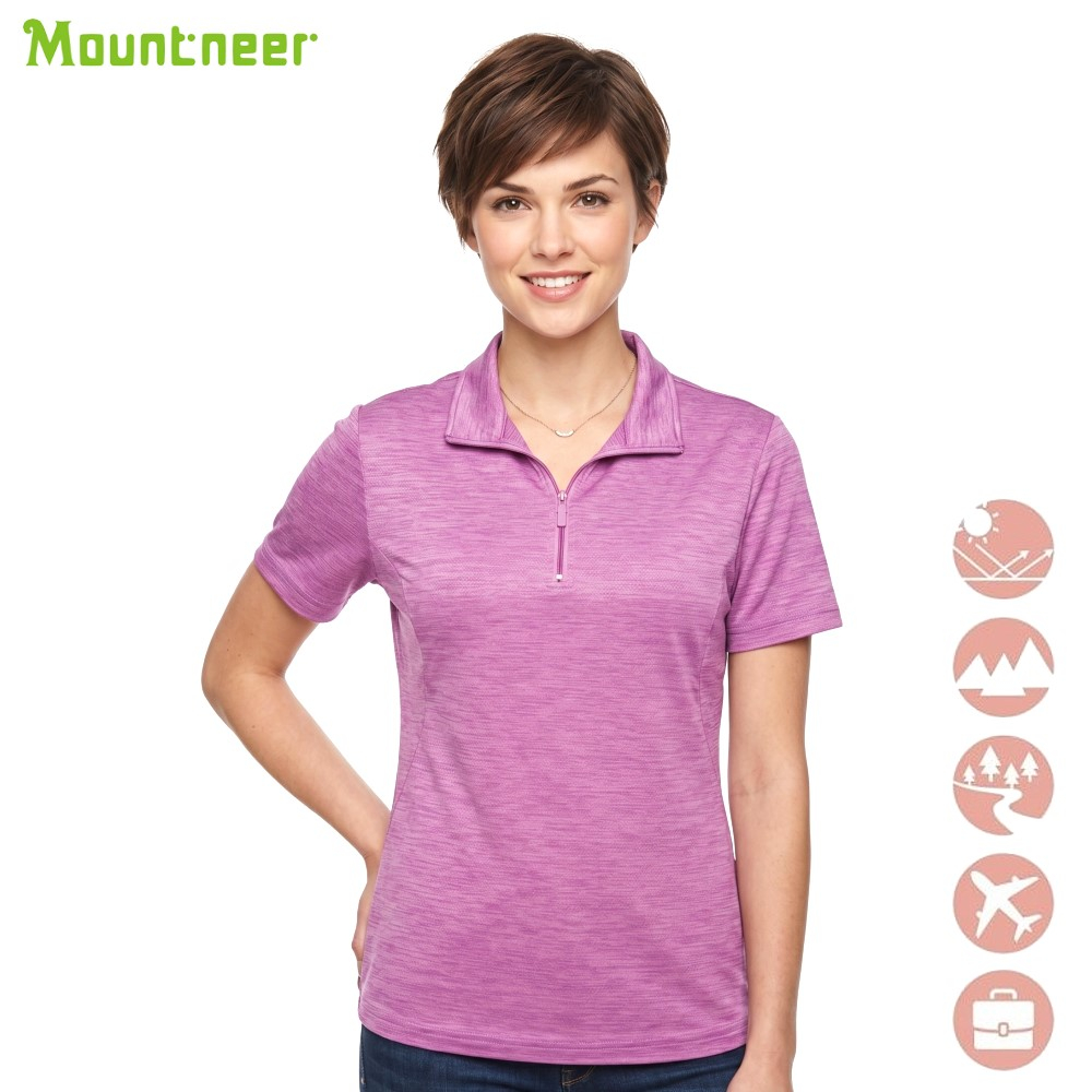 山林 MOUNTNEER 女膠原蛋白排汗衣 排汗POLO衫 51P02-93 吸濕排汗 快乾 涼感透氣 喜樂屋戶外休閒