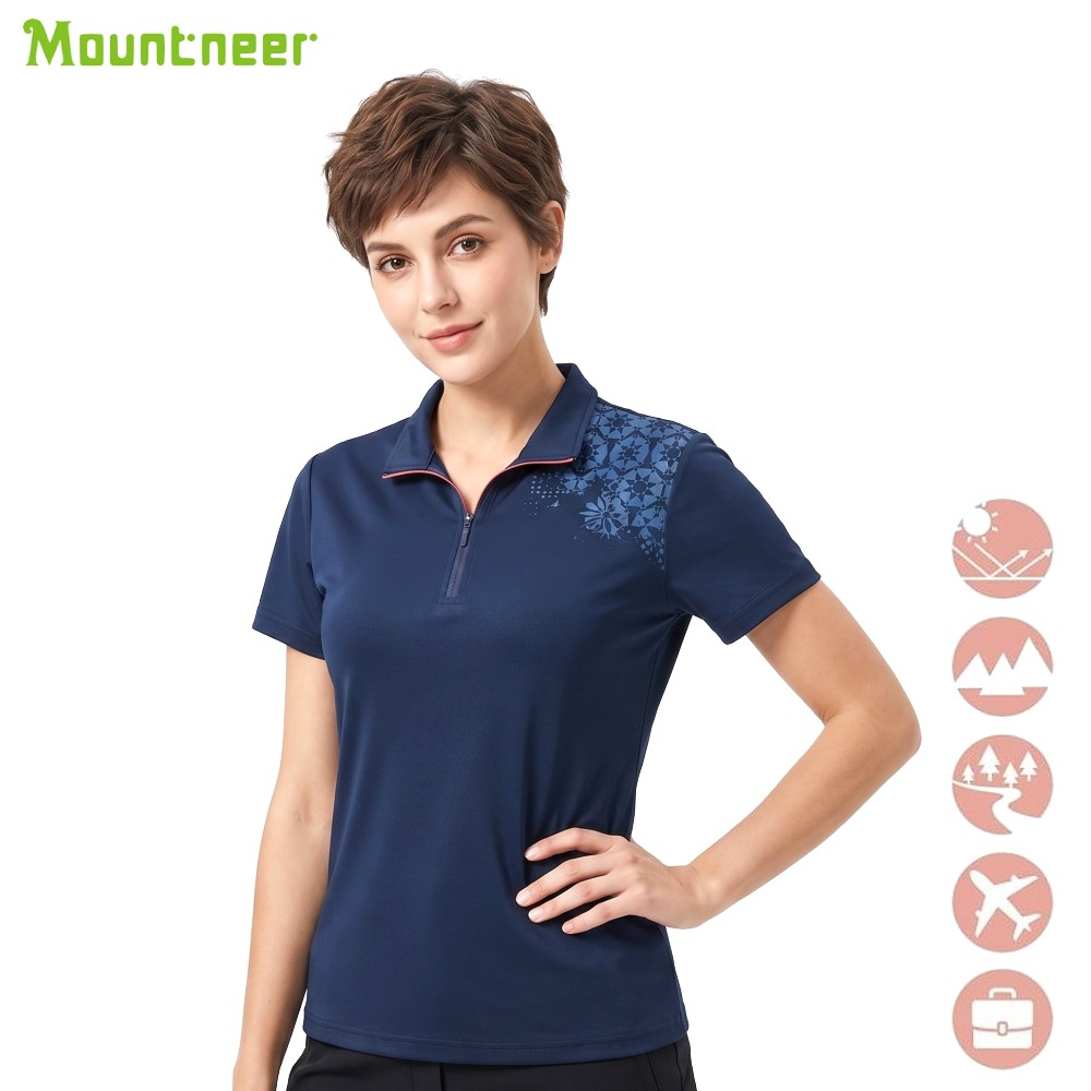 山林 MOUNTNEER 女木醣醇涼感上衣 排汗POLO衫 41P72 吸濕排汗 快乾 涼感透氣 喜樂屋戶外休閒